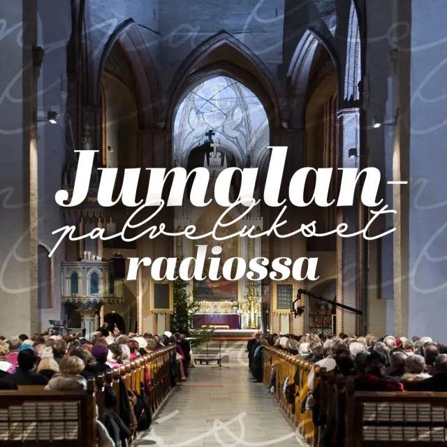 kirkkosali ja teksti jumalanpalvelukset radiossa