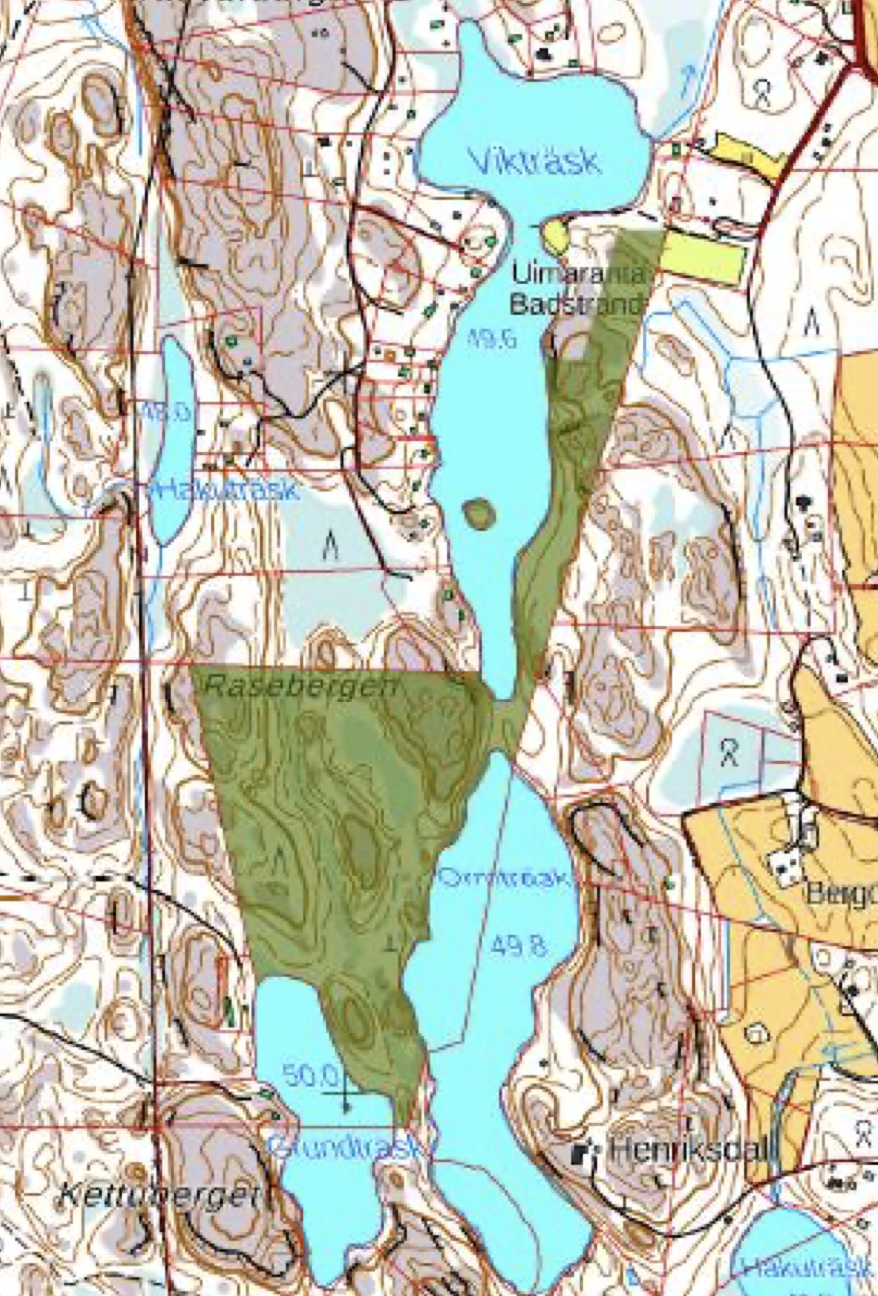 Vikträsk-Ormträsket -alue kartalla